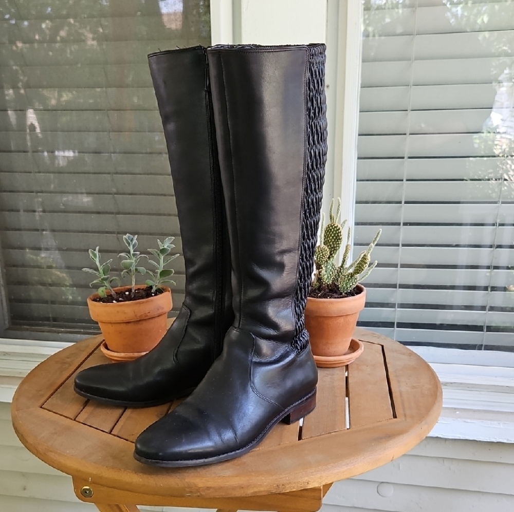 Cole Haan Black Over the Knee Boots Classic Design